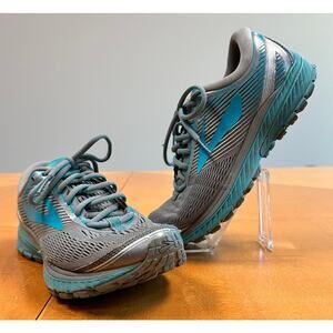 Brooks Ghost 10 Gray Aqua Teal 1202461B038 Athletic Sneakers Sz 8.5 Wide